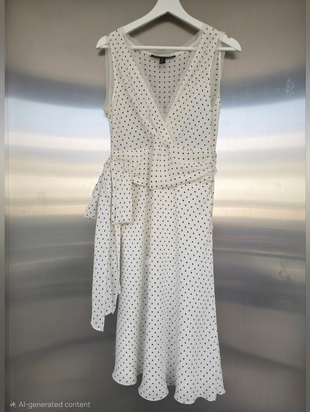 Stunning 2 Layer Silk Size 42/M Polka Dot dress By Sandra Angelozzi